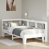 vidaXL Cama com estante sem colch&atilde;o 90x200 cm pinho maci&ccedil;o branco