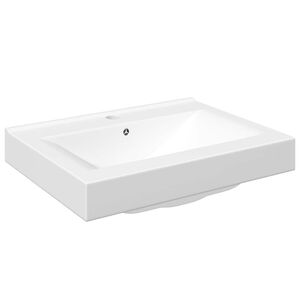 Lavat&oacute;rio cer&acirc;mico retangular luxososo branco, furo torneira 60x46cm