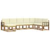 vidaXL Conjunto de Sof&aacute;s para Exterior 8 unid. Branco e Creme