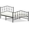 vidaXL Estrutura de cama com cabeceira e p&eacute;s 107x203 cm metal preto