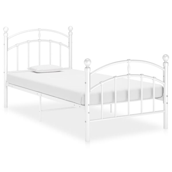 vidaXL Estrutura de cama 100x200 cm metal branco