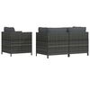 vidaXL 4 pcs conjunto sofás de jardim c/ almofadões vime PE cinzento