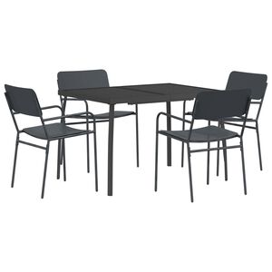 vidaXL Conjunto de sala de jantar 5 unid. Antracite A&ccedil;o