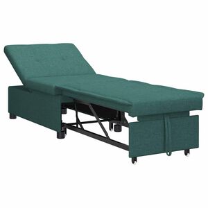 vidaXL Sof&aacute;-cama retr&aacute;til Verde Escuro 194 x 50 x 82 cm tecido