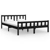 vidaXL Estrutura de cama 140x200 cm madeira maci&ccedil;a preto