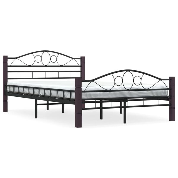 vidaXL Estrutura de cama 120x200 cm metal preto