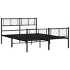 vidaXL Estrutura de cama com cabeceira e p&eacute;s 135x190 cm metal preto