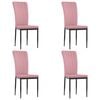 vidaXL Cadeiras de jantar 4 pcs veludo rosa