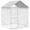 vidaXL Canil de exterior com teto 2x2x2,5m a&ccedil;o galvanizado prateado