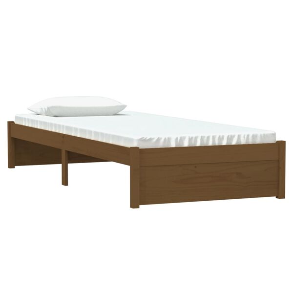 vidaXL Estrutura cama pequena solteiro 75x190 cm madeira castanho mel