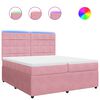 vidaXL Cama com molas/colch&atilde;o 200x200 cm veludo rosa