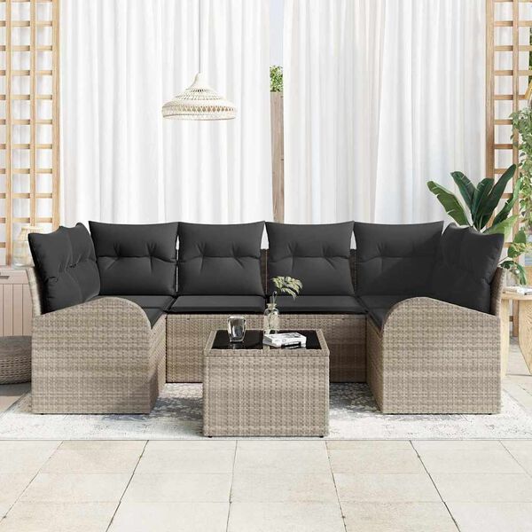vidaXL Conjunto de Sof&aacute; de Jardim Cinzento-claro 55 x 55 x 37 cm