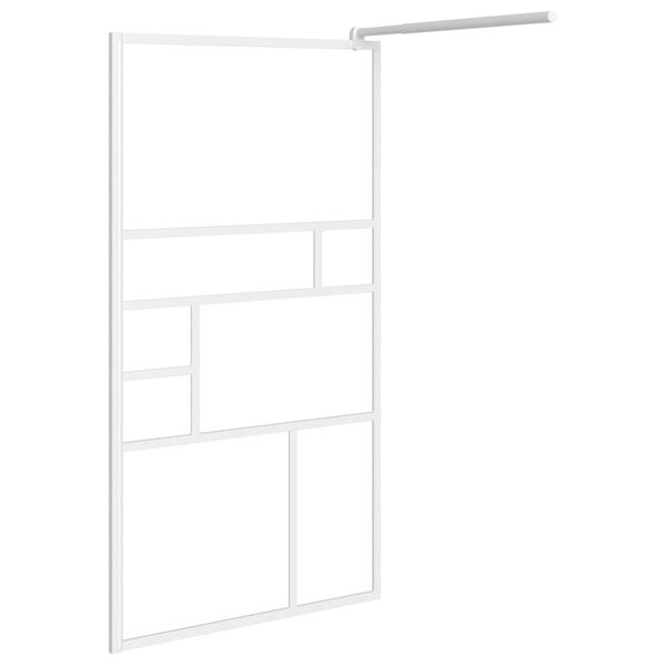 vidaXL Divis&oacute;ria de chuveiro 80x195 cm vidro ESG branco