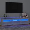 vidaXL Móvel de TV com luzes LED 180x35x40 cm preto