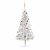vidaXL &Aacute;rvore Natal artificial pr&eacute;-iluminada c/bola 210cm PET prateado