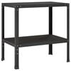 vidaXL Mesa de envasamento 100 x 50 x 80 cm A&ccedil;o revestido a p&oacute; Preto