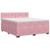 vidaXL Cama box spring com colch&atilde;o Rosa 140 x 200 cm Veludo