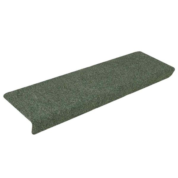 vidaXL Tapetes de escada autoadesivos 30 pe&ccedil;as 65x21x4 cm verde com borda retangular