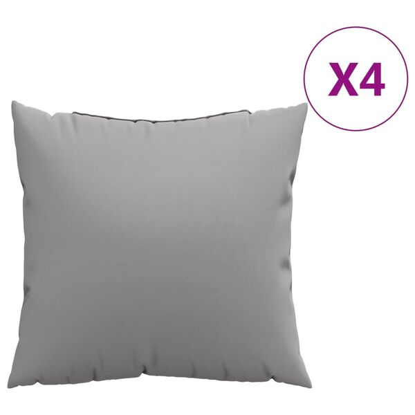 vidaXL Almofadas de sofá 4 pcs 60x60 cm tecido cinza