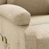 vidaXL Poltrona de massagens tecido cor creme