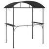 vidaXL Gazebo churrasco prateleiras laterais 220x115x230 aço antracite
