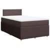 vidaXL Cama boxspring com colch&atilde;o 120x190 cm tecido castanho-escuro