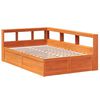 vidaXL Cama com estante sem colch&atilde;o 135x190 cm pinho maci&ccedil;o