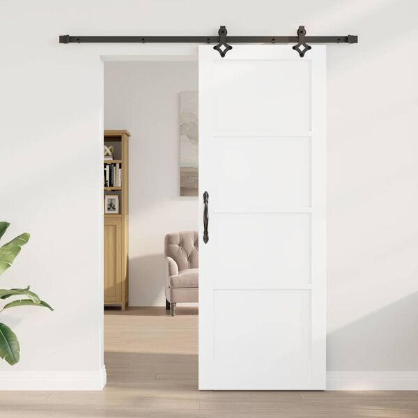 vidaXL Porta Deslizante Branco e Preto 78 x 211 cm