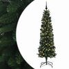 vidaXL &Aacute;rvore de Natal artificial estreita com bolas 210 cm 300 LED