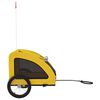 vidaXL Reboque bicicleta p/ animais tecido oxford/ferro amarelo