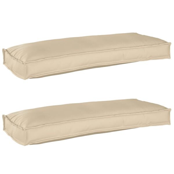 vidaXL Conjunto de Almofadas para Palete 2 pcs Bege 100 x 40 x 8 cm