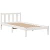 vidaXL Cama com estante sem colch&atilde;o 90x200 cm pinho maci&ccedil;o branco