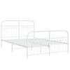 vidaXL Estrutura de cama com cabeceira e p&eacute;s 137x190 cm metal branco