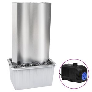 vidaXL Fonte de jardim 60,2x37x122,1 cm a&ccedil;o inoxid&aacute;vel prateado