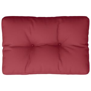 vidaXL Almofad&atilde;o para paletes 50x40x12 cm tecido vermelho tinto