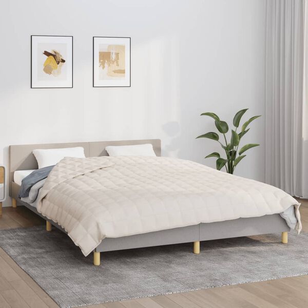 vidaXL Manta pesada 13 kg 200x220 cm tecido creme-claro