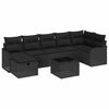 vidaXL Conjunto de Sof&aacute; de Jardim 8 pcs Preto Rattan Sint&eacute;tico