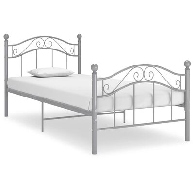 vidaXL Estrutura de cama 100x200 cm metal cinzento