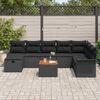 vidaXL Conjunto de Sof&aacute; de Jardim com almofada 9 pcs Preto vime PE