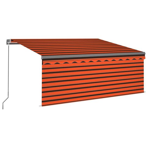 vidaXL Toldo retr&aacute;til manual com estore 3x2,5 m laranja e castanho