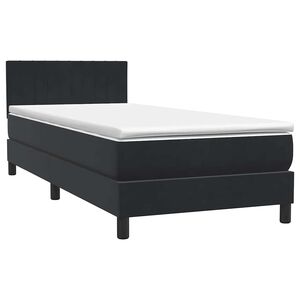 vidaXL Cama com molas/colch&atilde;o 80x220 cm veludo preto