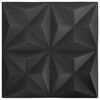 vidaXL Pain&eacute;is de parede 48 pcs Origami Preto 50 x 50 cm Espuma XPS