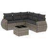 vidaXL 6 pcs conjunto sof&aacute;s de jardim com almofad&otilde;es vime cinzento