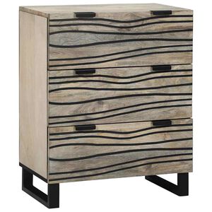 vidaXL Buffet Branco 60 x 33.5 x 75 cm Madeira de mangueira maci&ccedil;a