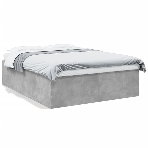 vidaXL Estrutura de cama 160x200 cm derivados de madeira cinza cimento