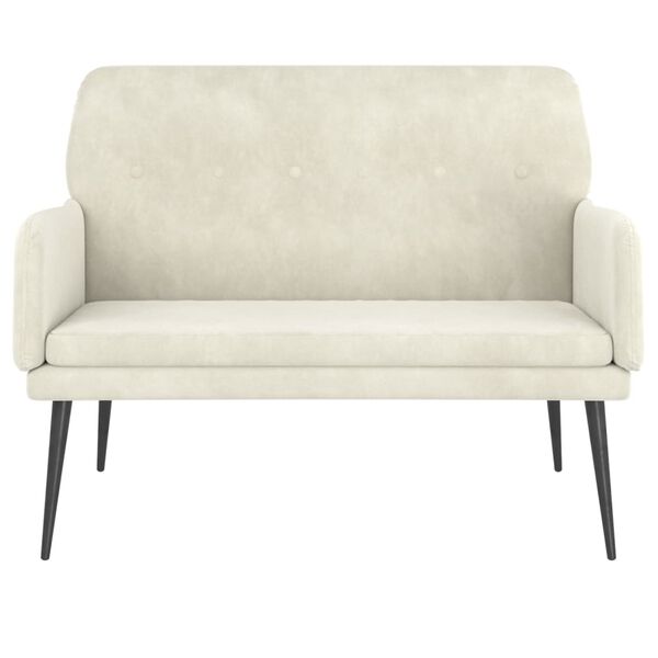 vidaXL Banco 108x79x79 cm veludo cor creme