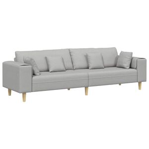 vidaXL Sof&aacute; Cinza Nuvem 250 x 77 x 76 cm tecido