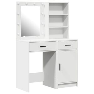 vidaXL Conjunto de Mesa de Maquiagem com LED 2 unid. Branco
