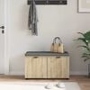 vidaXL Banco de Hall com almofada Carvalho Sonoma 80 x 46 x 46 cm