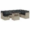 vidaXL 9 pcs conj. sof&aacute;s jardim com almofad&otilde;es vime PE cinzento-claro